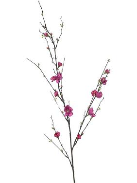 Айва ветвь с фиолетовыми цветами искусственная Айва ветвь с фиолетовыми цветами искусственная