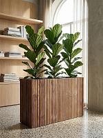 Кашпо Baq radia rectangle natural на колесиках (с техническим горшком) L107 W38 H75 см