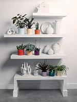 Кашпо Lex pott flowerpot velvet cream multicolor (набор 3 шт) D14 H12 см