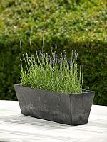 Кашпо Artstone ella balcony black L37 W17 H17 см