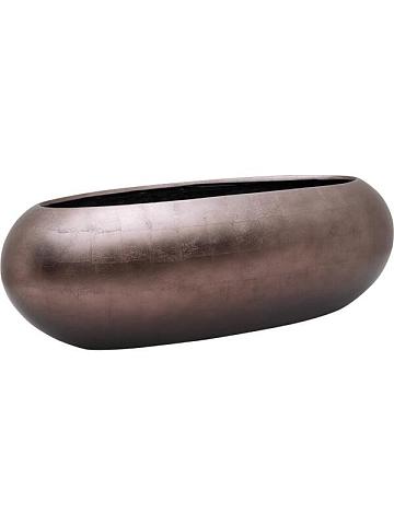 Кашпо Baq metallic silver leaf boat matt coffee Кашпо Baq metallic silver leaf boat matt coffee
