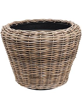 Кашпо Drypot rattan round grey outdoor