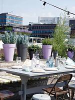 Кашпо Loft urban round high anthracite D42 H56 см