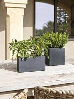 Кашпо Fiberstone fleur s black L15 W15 H15 см Кашпо Fiberstone fleur s black L15 W15 H15 см