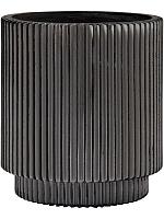 Кашпо Capi nature groove vase cylinder black D11 H12 см