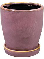 Кашпо с поддоном Vivi pot with saucer mauve D14 H14 см