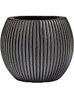 Кашпо Capi nature groove vase ball black D18 H15 см