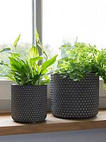 Кашпо Bernt pot shiny black D19 H16 см