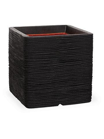 Кашпо Capi nature rib nl planter square black Кашпо Capi nature rib nl planter square black