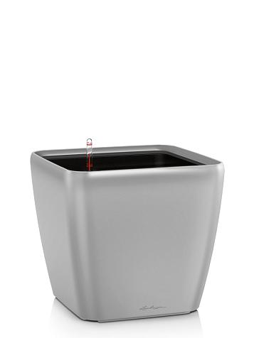 Кашпо Lechuza Quadro LS 21 серебристый металлик