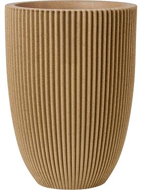 Кашпо Capi nature groove nl vase elegant low beige Кашпо Capi nature groove nl vase elegant low beige