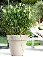 Кашпо Pure® round linen white D39 H36 см