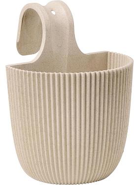 Кашпо Capi nature groove made with balcony hanger sawdust beige Кашпо Capi nature groove made with balcony hanger sawdust beige