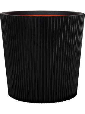 Кашпо Capi nature groove nl vase conical black Кашпо Capi nature groove nl vase conical black