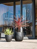 Кашпо Grigio egg pot anthracite D32 H29 см