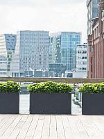 Кашпо Fiberstone jort m black L100 W40 H50 см