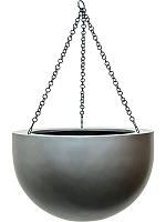 Кашпо подвесное Baq gradient hanging bowl matt grey D38 H24 см