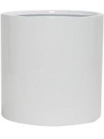 Кашпо Fiberstone puk l glossy white D25 H25 см