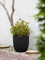 Кашпо Capi nature groove nl planter ball black D35 H34 см