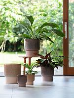 Кашпо Dodo pot reactive jade brown D26 H28 см
