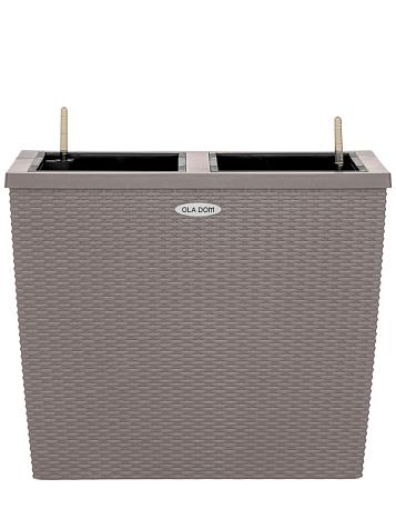 Кашпо Ola Dom Block Rattan 65 (28л) серо-коричневый