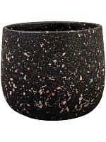 Кашпо Tina pot terrazo black D15 H13 см