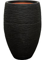 Кашпо Capi nature rib nl vase elegant deluxe black D38 H58 см Кашпо Capi nature rib nl vase elegant deluxe black D38 H58 см
