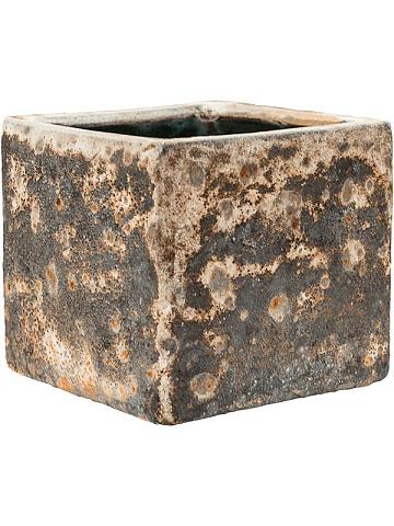 Кашпо Baq lava cube relic rust metal (glazed inside) Кашпо Baq lava cube relic rust metal (glazed inside)