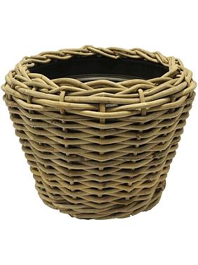 Кашпо Drypot ci rattan round grey outdoor
