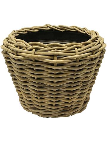 Кашпо Drypot ci rattan round grey outdoor Кашпо Drypot ci rattan round grey outdoor