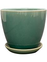 Кашпо с поддоном Rico pot with saucer sea green D20 H19 см