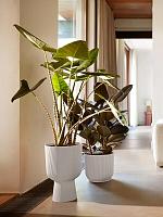 Кашпо Vibes fold coupe linen white D30 H45 см