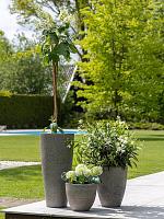 Кашпо Cement & stone ben l dioriet grey D46 H55 см