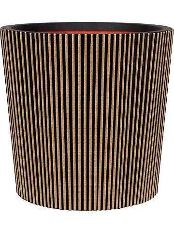 Кашпо Capi nature groove nl vase conical black gold