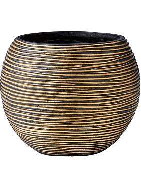 Кашпо Capi nature rib vase ball black gold Кашпо Capi nature rib vase ball black gold