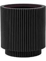 Кашпо Capi nature groove vase cylinder intense black D11 H12 см