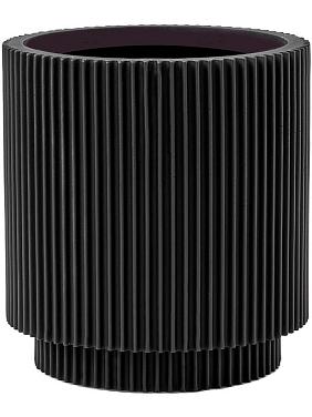 Кашпо Capi nature groove vase cylinder intense black Кашпо Capi nature groove vase cylinder intense black