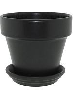 Кашпо с поддоном Urbann pot & saucer matt anthracite D19 H17 см