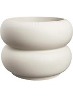 Кашпо Premium amber roll low linnen wit D60 H46 см