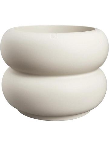 Кашпо Premium amber roll low linnen white