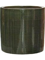 Кашпо Plain striped cylinder olive D36 H36 см