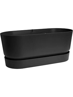 Кашпо Greenville terrace trough wheels living black Кашпо Greenville terrace trough wheels living black