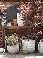 Кашпо Capi nature rib nl vase ball ivory D40 H32 см Кашпо Capi nature rib nl vase ball ivory D40 H32 см