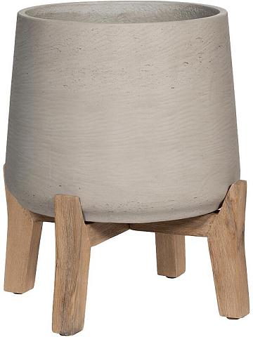Кашпо Rough with feet low patt m grey washed Кашпо Rough with feet low patt m grey washed