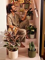 Кашпо Facet round forest green D14 H13 см