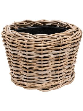Кашпо Drypot rattan round grey