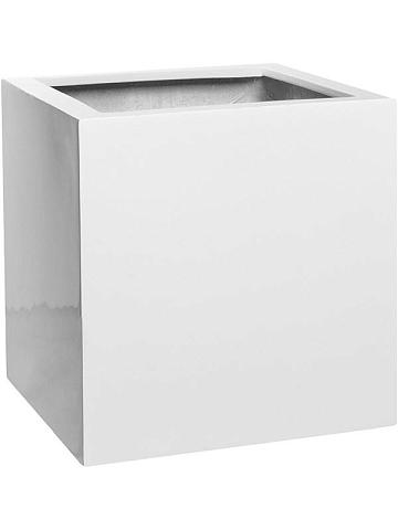Кашпо Fiberstone block s glossy white Кашпо Fiberstone block s glossy white