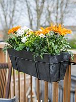 Кашпо Artstone ella balcony black L55 W17 H17 см