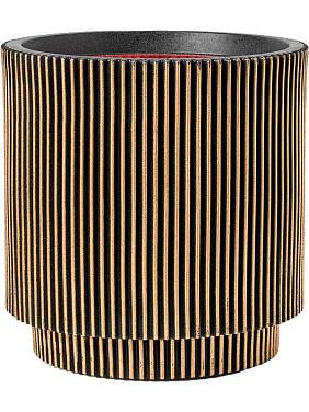 Кашпо Capi nature groove nl vase cylinder black gold Кашпо Capi nature groove nl vase cylinder black gold