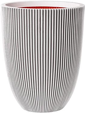 Кашпо Capi nature groove nl vase elegant low ivory Кашпо Capi nature groove nl vase elegant low ivory